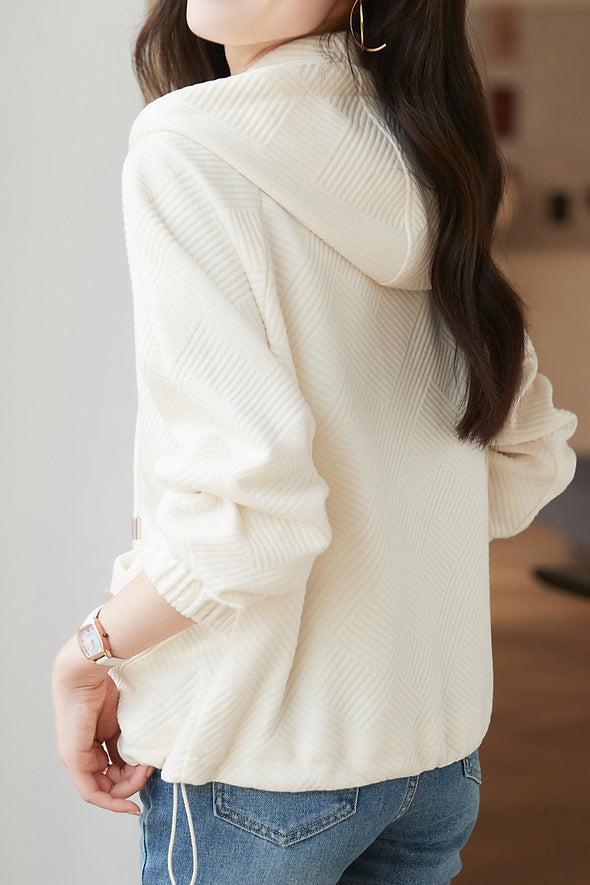 Textured Hooded Jacket - 2 Colors Available - liwisi