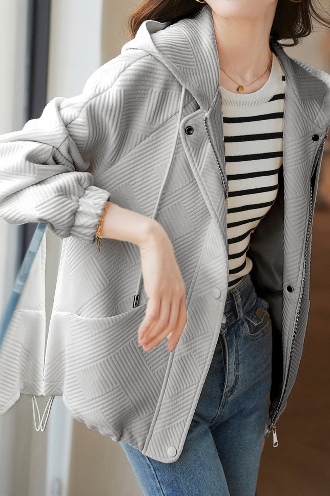 Textured Hooded Jacket - 2 Colors Available - liwisi