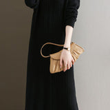 Simple and Comfortable Long Jacquard Knit Dress in 2 Colors - liwisi