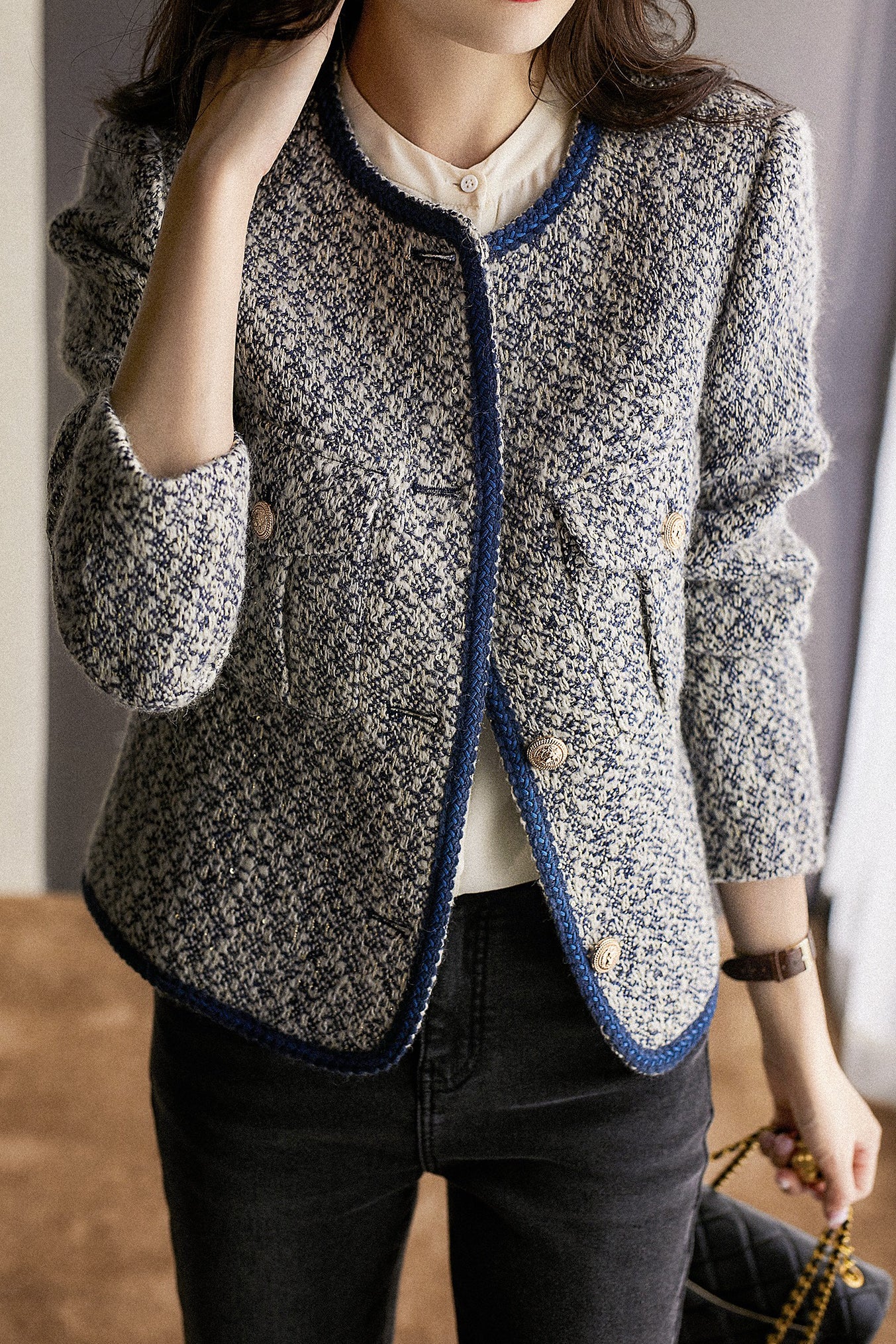 Fashionable Elegant Boucle Coat - liwisi
