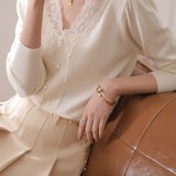 Elegant Lace Patchwork Knitwear in 2 Colors - liwisi