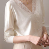 Elegant Lace Patchwork Knitwear in 2 Colors - liwisi
