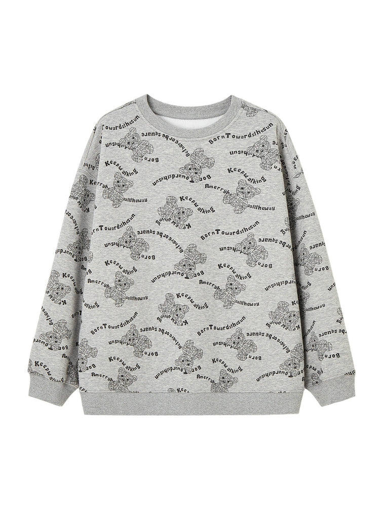 Cute Bear Letter Print Sweatshirt - liwisi
