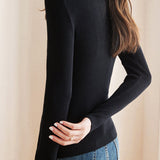 Round Neck Beaded Hollow Knit Top - liwisi