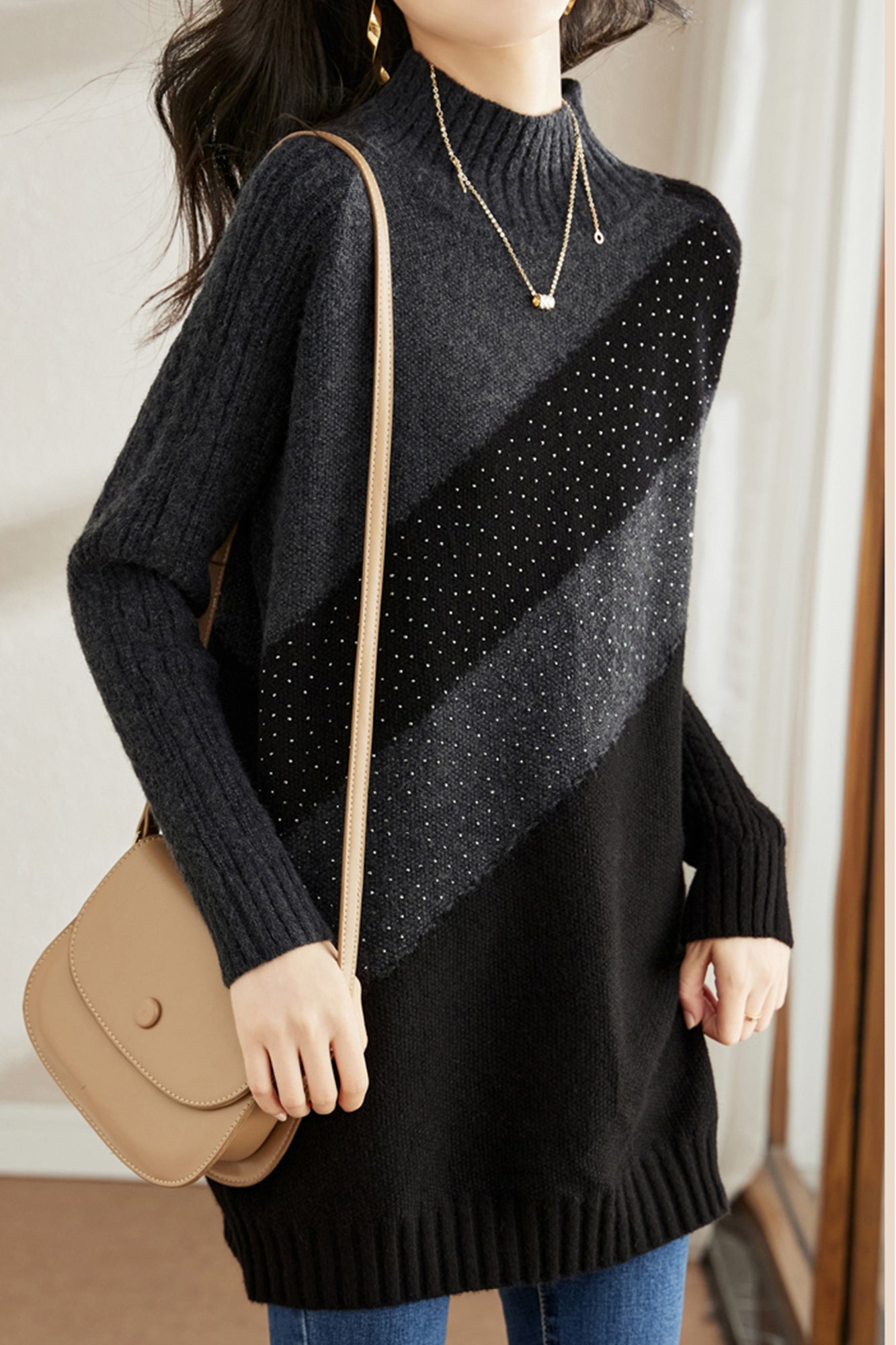 Elegant Long Knit Sweater - liwisi