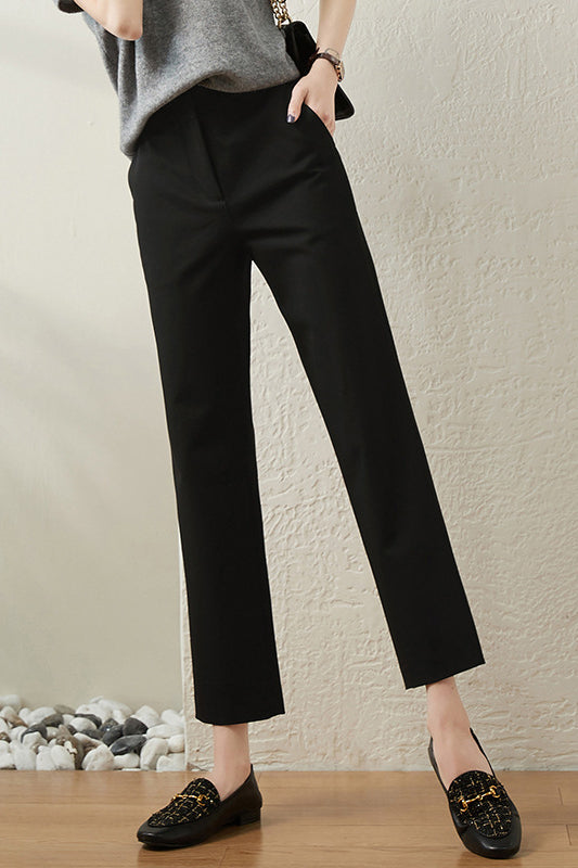 Casual Fashion Slim-Fit Woven Cropped Pants - liwisi