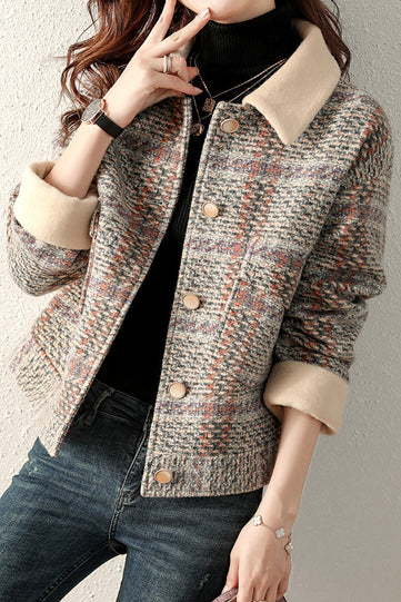 Elegant Lapel Short Wool Coat - liwisi