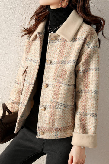 Elegant Lapel Short Wool Coat - liwisi
