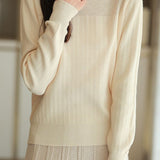 Half Turtleneck Jacquard Sweater Knit Base - liwisi