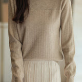 Half Turtleneck Jacquard Sweater Knit Base - liwisi