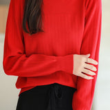 Half Turtleneck Jacquard Sweater Knit Base - liwisi