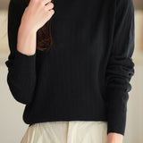 Half Turtleneck Jacquard Sweater Knit Base - liwisi