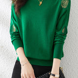 Half High Neck Ice Silk Knit Top - liwisi