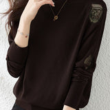 Half High Neck Ice Silk Knit Top - liwisi