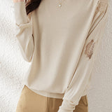Half High Neck Ice Silk Knit Top - liwisi
