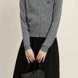Crew Neck Sequin Knit Cardigan - liwisi