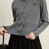 Crew Neck Sequin Knit Cardigan - liwisi