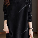 Fashion Beaded V-Neck Sweater - liwisi