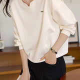 Minimalist Solid Color Sweatshirt - liwisi