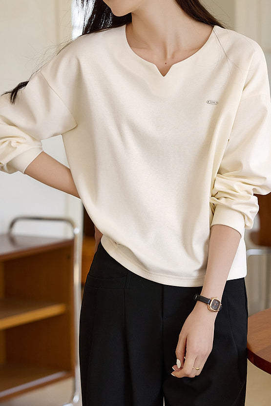 Minimalist Solid Color Sweatshirt - liwisi