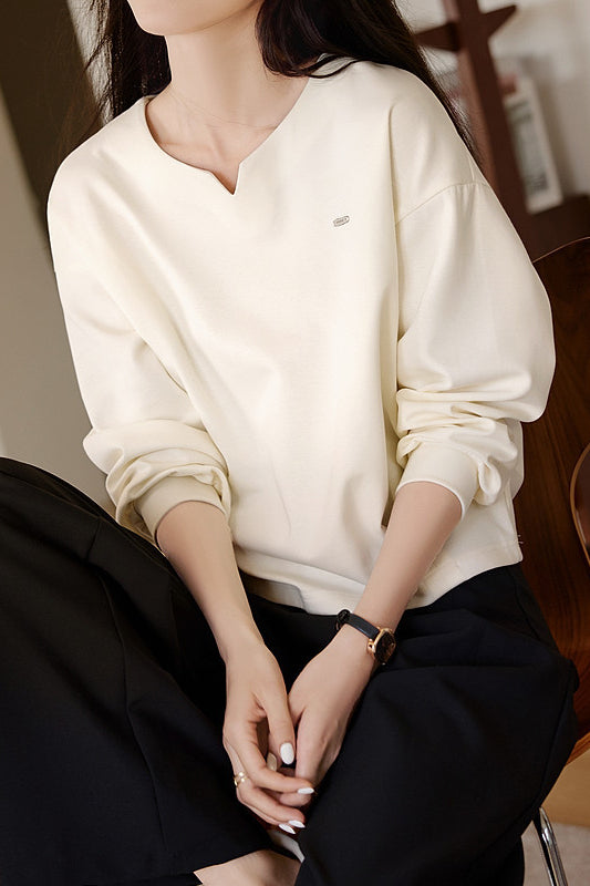 Minimalist Solid Color Sweatshirt - liwisi