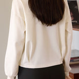 Minimalist Solid Color Sweatshirt - liwisi