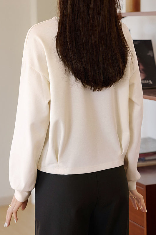 Minimalist Solid Color Sweatshirt - liwisi