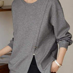 Slit Loose Fit Casual Hoodie - liwisi