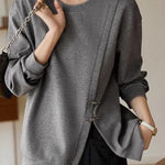 Slit Loose Fit Casual Hoodie - liwisi