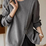 Slit Loose Fit Casual Hoodie - liwisi
