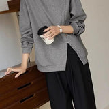 Slit Loose Fit Casual Hoodie - liwisi