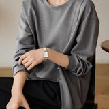 Slit Loose Fit Casual Hoodie - liwisi