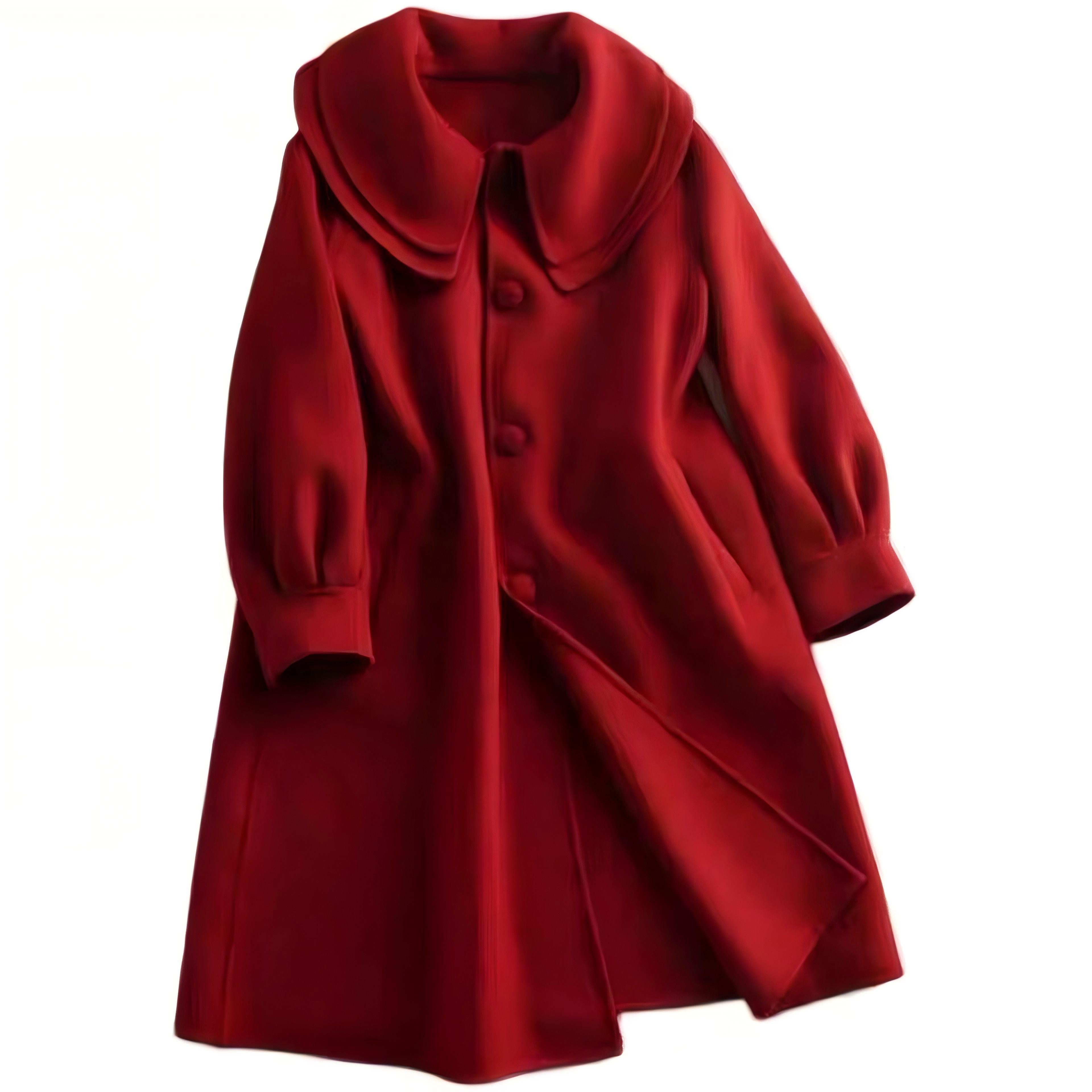 Peter Pan Collar Double-Layer Wool Coat - liwisi