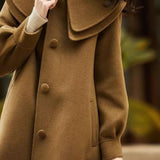 Peter Pan Collar Double-Layer Wool Coat - liwisi
