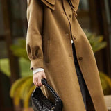 Peter Pan Collar Double-Layer Wool Coat - liwisi