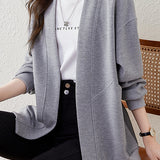 Boyfriend Style Loose V-Neck Cardigan Sweatshirt - liwisi