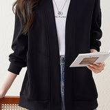 Boyfriend Style Loose V-Neck Cardigan Sweatshirt - liwisi