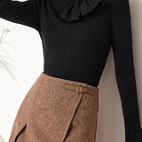 French Slim-Fit Bow Collar Sweater - liwisi