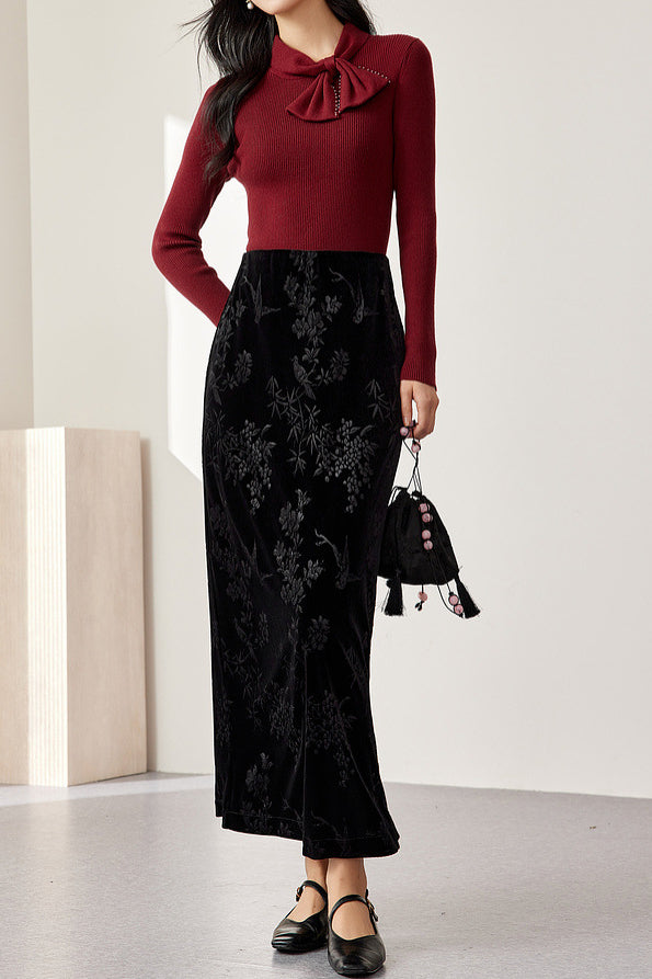 French Slim-Fit Bow Collar Sweater - liwisi
