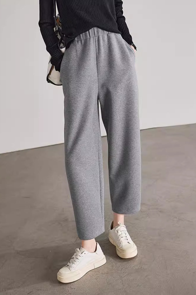 Casual Cropped Sports Scythe Pants - liwisi