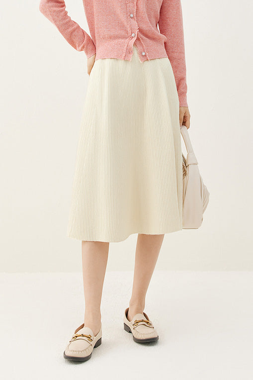 Long Flared Maxi Skirt Thickened Knit Skirt - liwisi