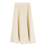 Long Flared Maxi Skirt Thickened Knit Skirt - liwisi