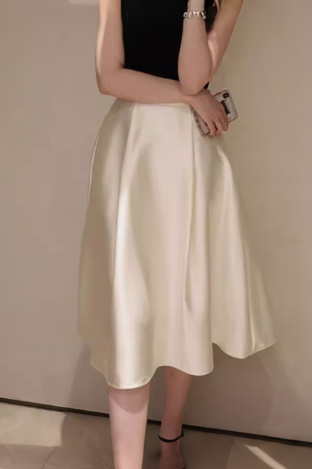 Waist-Cinching Flared A-Line Skirt - liwisi