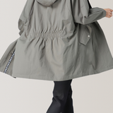 Loose Fit Hooded Zip Front Trench Coat - liwisi