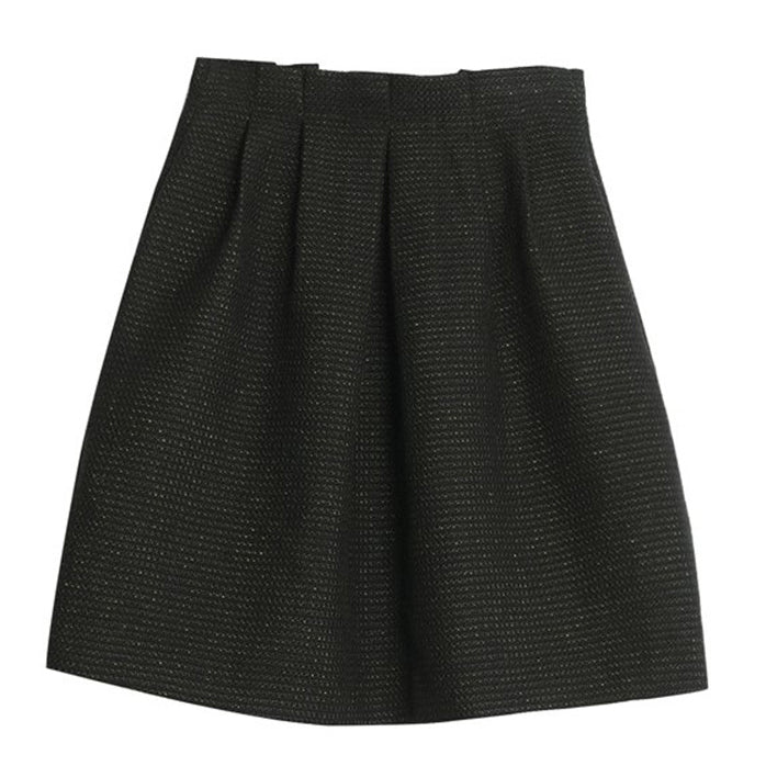 French Vintage High-Waisted Slimming Black Midi Skirt - liwisi