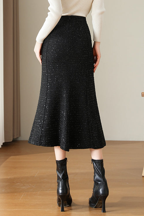 Elegant Fitted Sequin Mermaid Dress in Chic Style - liwisi