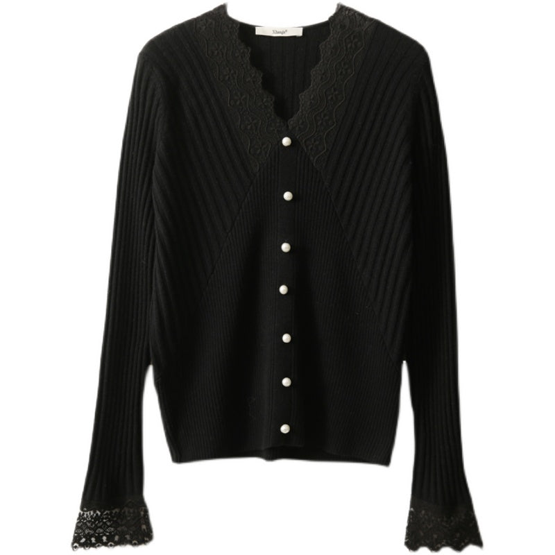 Elegant Lace Panel Knit Top - liwisi