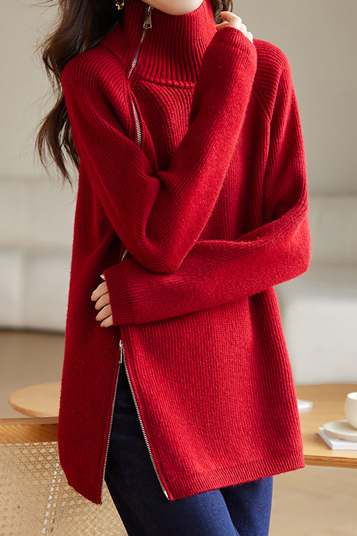 Oversized Turtleneck Cozy Sweater - liwisi