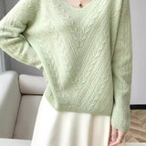Lightweight Long Sleeve Hollow-Out Pullover Knit Top - liwisi