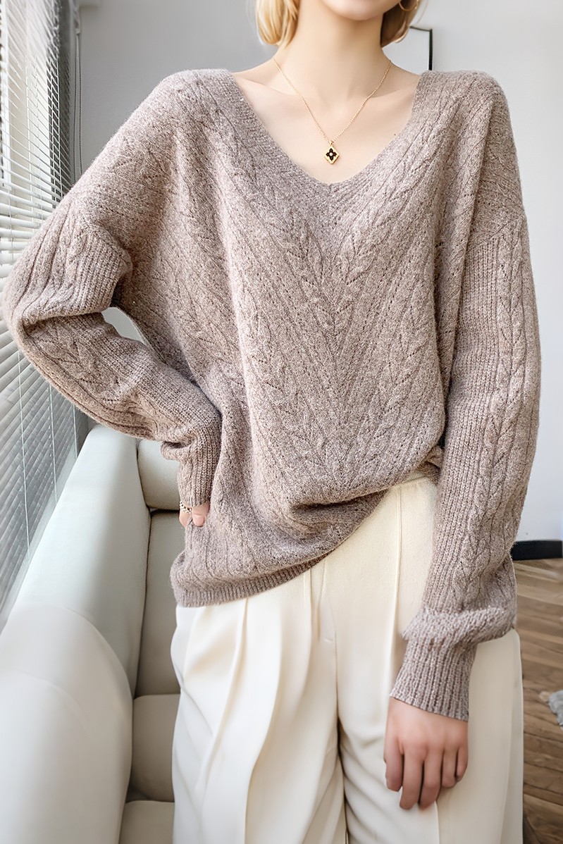 Lightweight Long Sleeve Hollow-Out Pullover Knit Top - liwisi